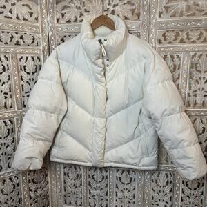 Aritzia Wilfred The Cloud Puff Goose Down Jacket MSRP $250 Women LARGE White